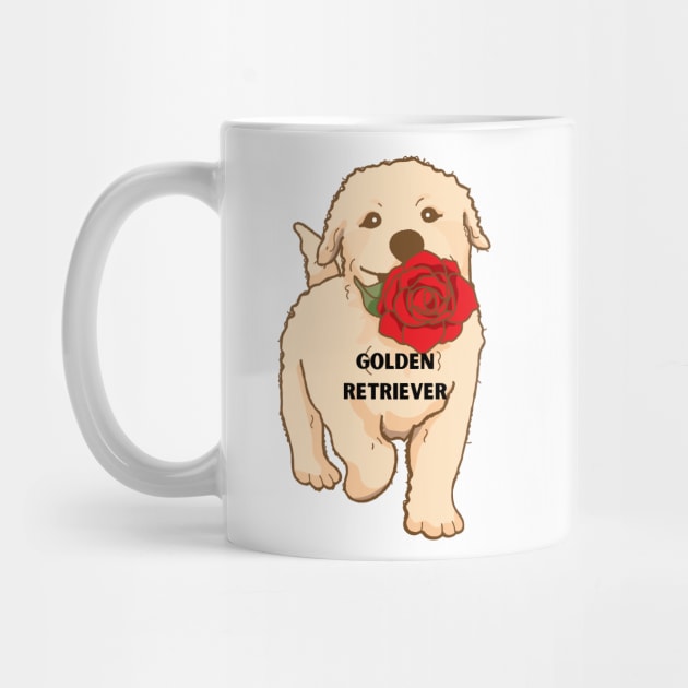 golden retriever dog illustration by RubyCollection
